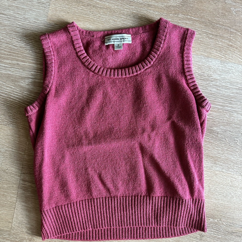 St John Sport Pink Sleeveless Sweater